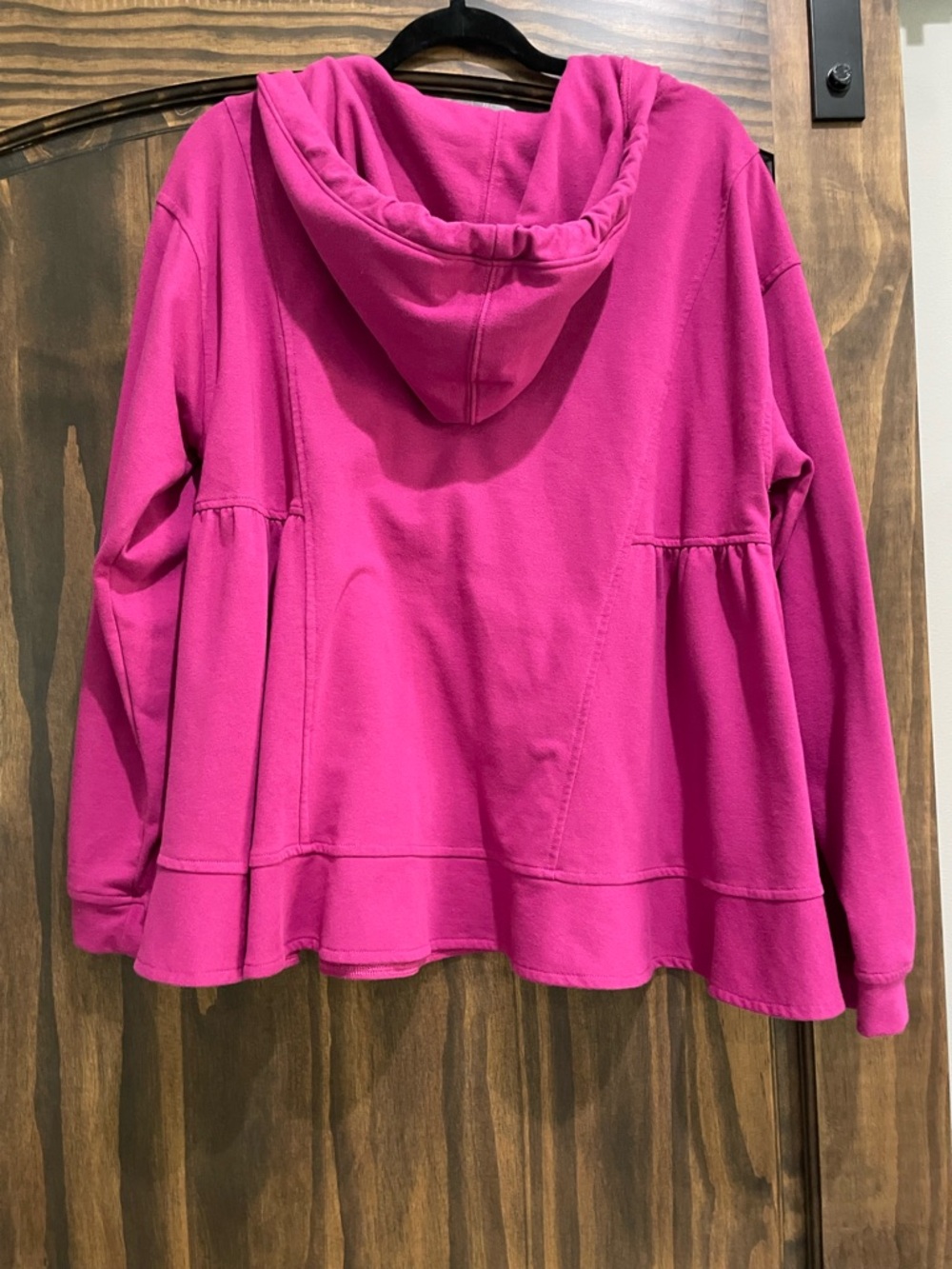 Cotton Bleu Women's Bright Pink Hooded Pullover Sweatshirt - Picture 2 of 3